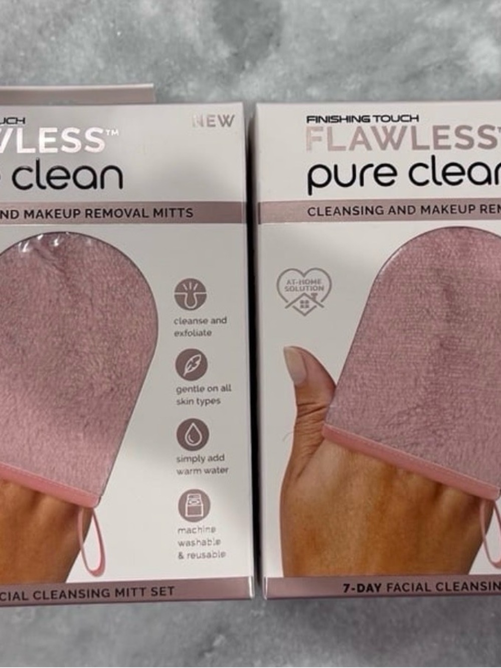 Flawless pure clean cleansing and makeup mitt removal mitts. 2 ct.